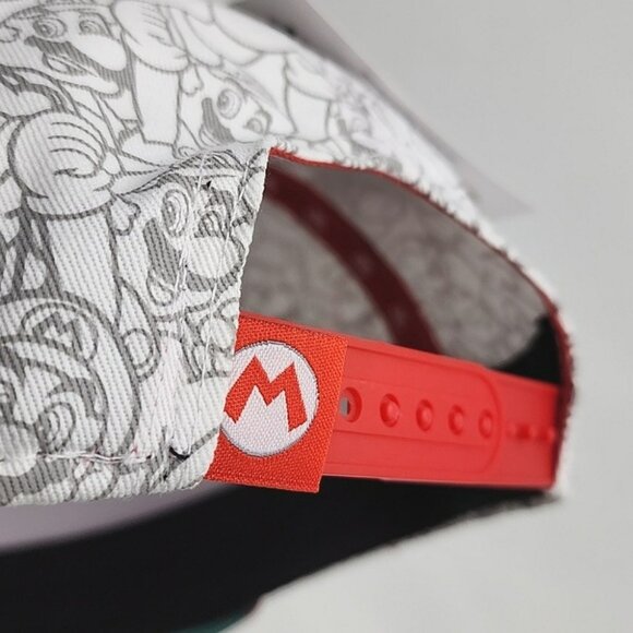 Nintendo Super Mario Snapback Adjustable Hat Cap Red White OS Fits Most - Picture 14 of 16
